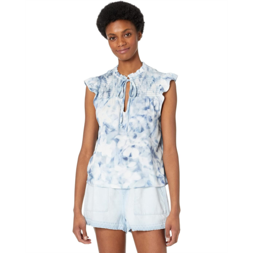 Womens bella dahl Sleeveless Smocked Ruffle Top