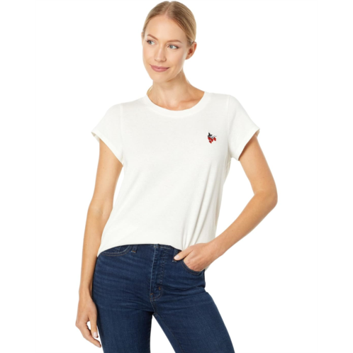 Madewell Strawberry Embroidered (Re)sourced Cotton Shrunken Shirttail Tee