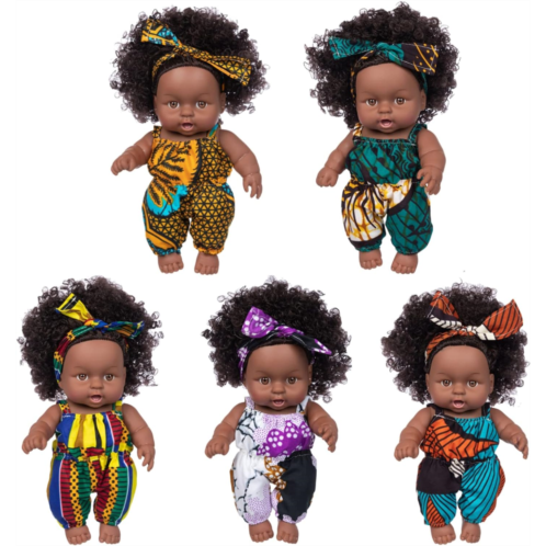 Utoimkio Cute Black Dolls 10 Inch American African ???????? Girl Dolls Toys for Kids Aged 2 3 4 5 6 7 8 9 10 Years, Kawaii Soft Reborn ???????? Toy Doll, Life Size Birthday (ONE Se