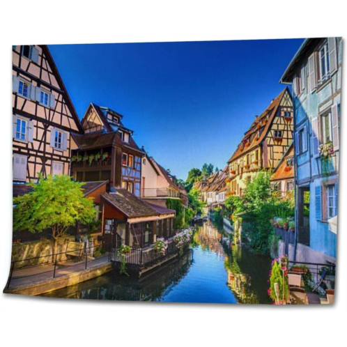 OEPWQIWEPZ Town Colmar DIY Digital Oil Painting Set Acrylic Oil Painting Arts Craft Paint by Number Kits for Adult Kids Beginner Children Wall Decor