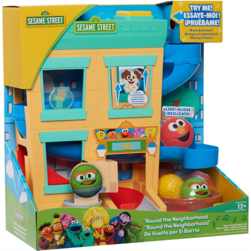 SESAME STREET Round The Neighborhood 4-Piece Ball Drop Playset and Figures, Sounds and Phrases, Kids Toys for Ages 12 Month by Just Play