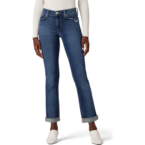 Womens Hudson Jeans Nico Mid-Rise Straight Ankle (w/ Rolled Hem) in Elemental