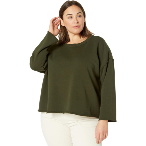 Eileen Fisher Long Sleeve Crew Neck Box Top in Organic Cotton French Terry