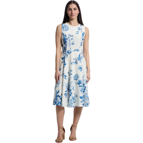 Calvin Klein Sleeveless Floral Fit And Flare