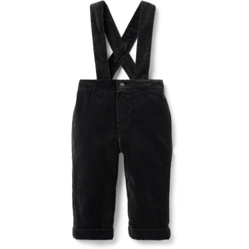 Janie and Jack Baby Black Velvet Suspender Pants (Infant)