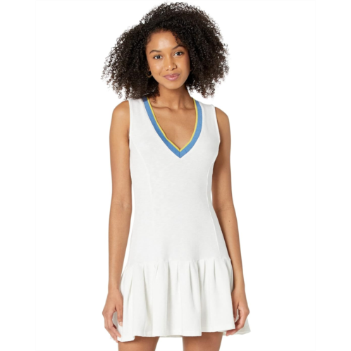 MONROW V-Neck Tennis Dress with Trim Rib