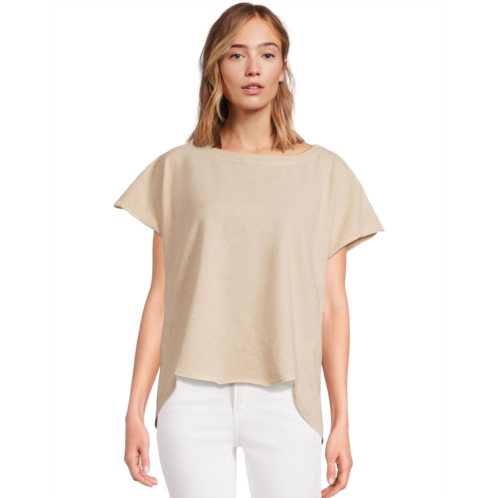 Womens Mod-o-doc Short Sleeve Dolman Curved Hi-Lo Hem Top