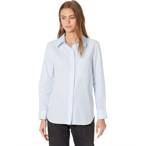 Blank NYC Overstriped Stripe Collared Shirt in Feel Good