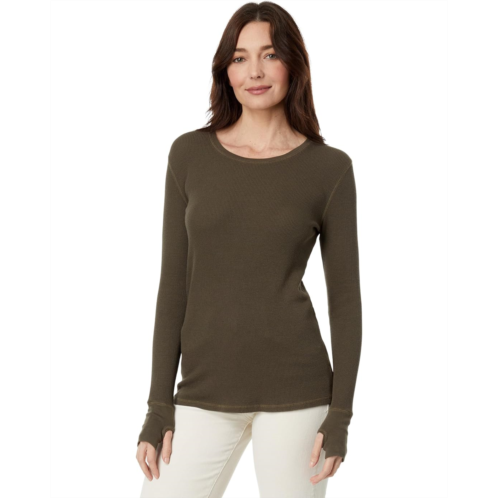Womens Mod-o-doc Washed Cotton Modal Thermal Long Sleeve Crew Neck Tee