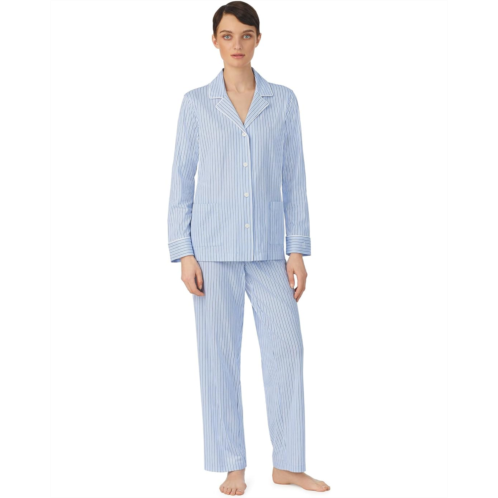 POLO RALPH LAUREN Womens Lauren Ralph Lauren Organic Cotton Long Sleeve Notch Collar PJ Set