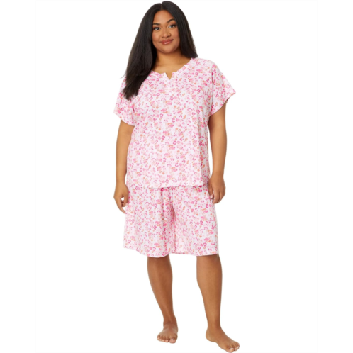 Womens Karen Neuburger Plus Size Short Sleeve Bermuda PJ