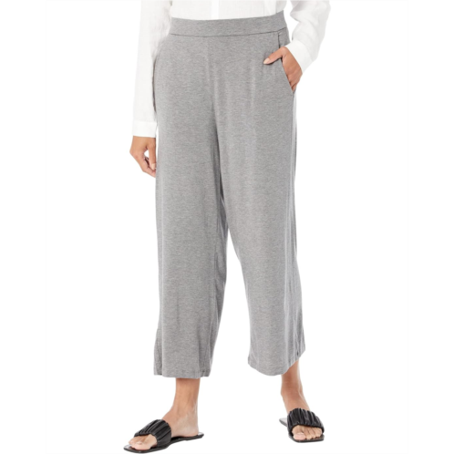 Eileen Fisher Wide Leg Cropped Pants in Melange Tencel Jersey