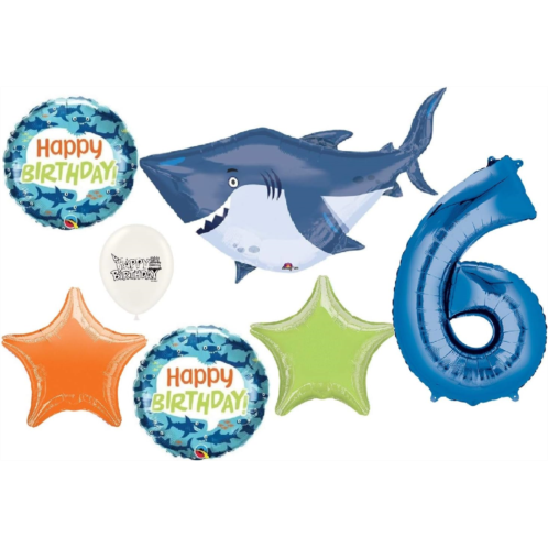 Ballooney  s Great White Shark Birthday Balloons 6th Birthday Party Event Decorations Bouquet