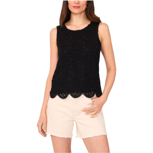 Womens Vince Camuto Crochet Front Tank Scallop Edge