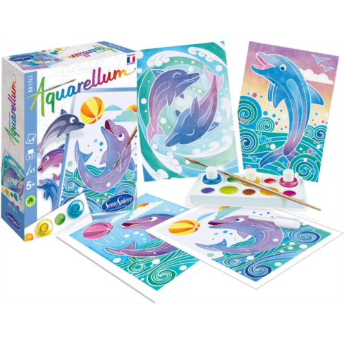 Sentosphere Aquarellum Mini - Dolphins Watercolor Painting Kit