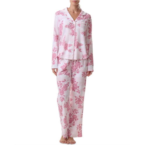 Womens Karen Neuburger Plus Size Long Sleeve Girlfriend Pajama Set With Satin Picot