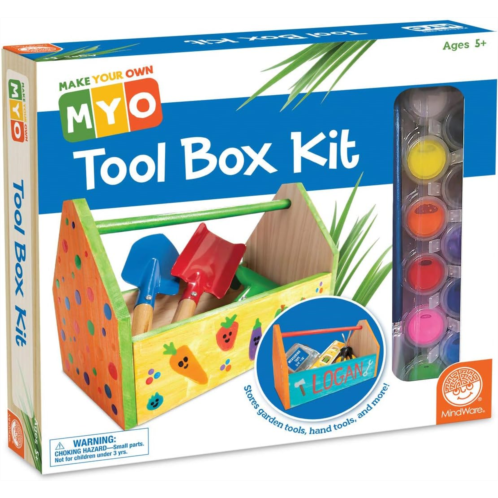 MindWare Make Your Own Tool Box - Craft Kit Includes Wood, Glue, Paint and Brushes - Craft Project for Kids 5 and Up