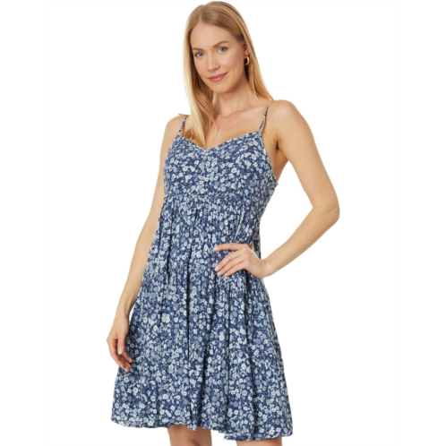 Lucky Brand Printed Button Front Tiered Mini Dress