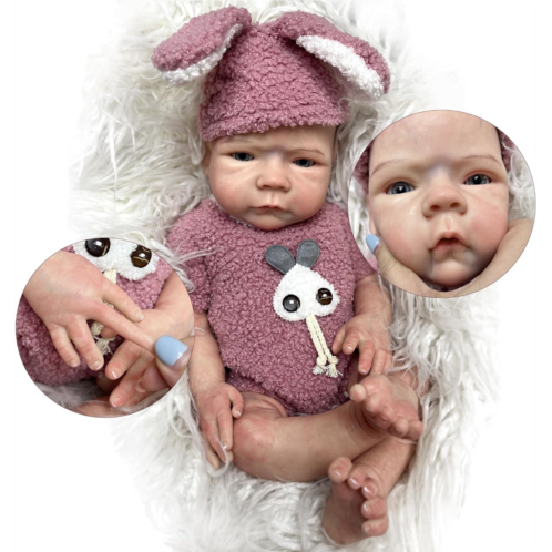 OtardDolls Lifelike Reborn Baby Dolls, 18 Inch Full Silicone Waterproof Liflike Newborn Baby Girl Realistic Newborn Baby Dolls Reborn Toddler with Soft Cloth Body Gift Toy