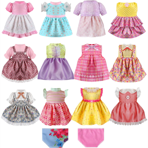 MLcnleS Alive Baby Doll Clothes and Accessories - 12 Sets Girl Doll Princess Dress for 12 13 14 15 16 Inch Bitty Doll Clothes - Cute Alive Doll Accessories Outfits for Little Girls Christm