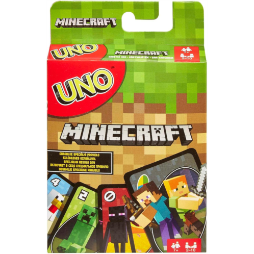 Mattel Games UNO Minecraft Card Game Videogame-Themed Collectors Deck 112 Cards with Character Images, for Fans Ages 7 Years Old & Up