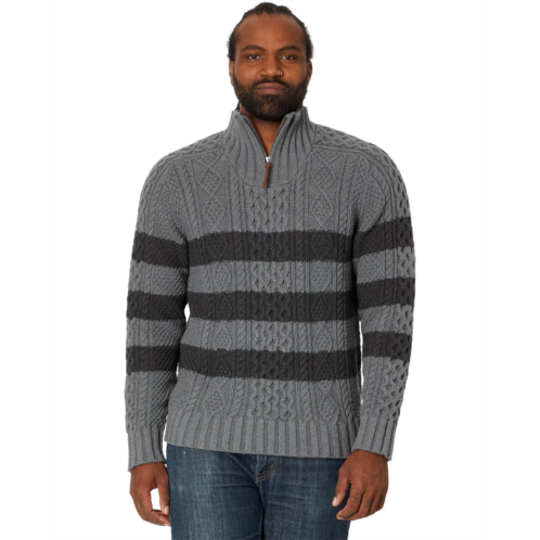 L.L.Bean Mens LLBean Signature Cotton Fisherman Sweater 1/4 Stripe
