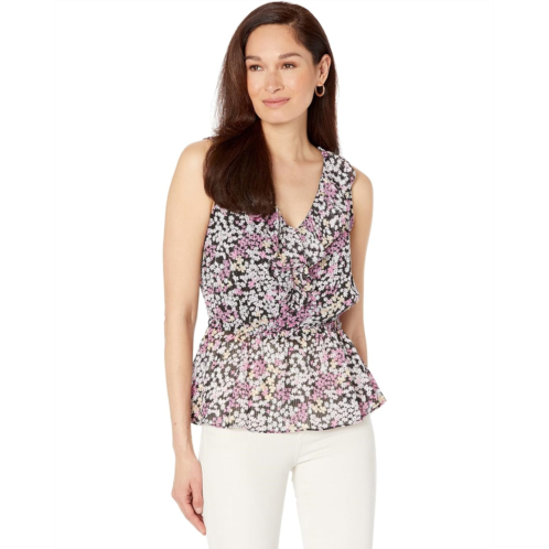 Michael Michael Kors Floral V-Neck Ruffle Top