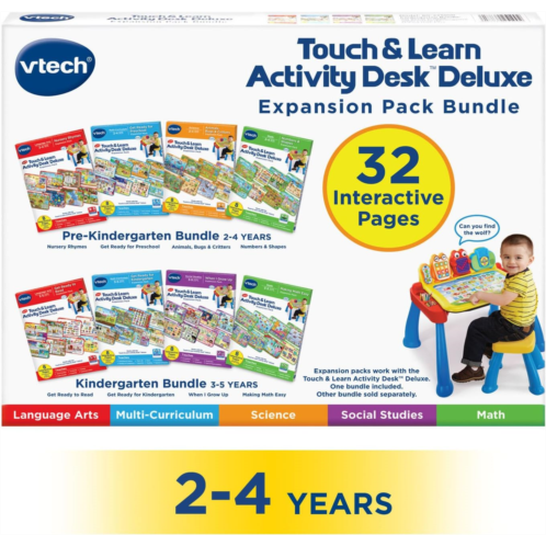 VTech Activity Desk 4-in-1 Pre-Kindergarten Expansion Pack Bundle for Age 2-4