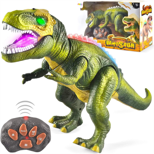 JOYIN Robot Dinosaur Toy for Kids Boys 3+ Big T rex Dinosaur Toy with Light and Realistic Roaring Sound, Walking & Dancing Dinosaur Toy, Electronic Steam Toy, Birthday Gift for Kid