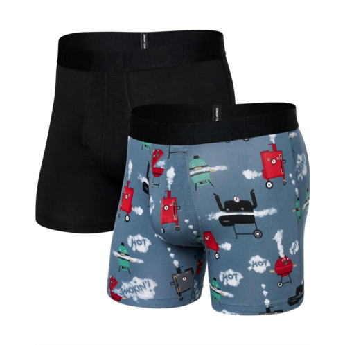 SAXX UNDERWEAR Droptemp Cooling Cotton Boxer Brief Fly 2-Pack