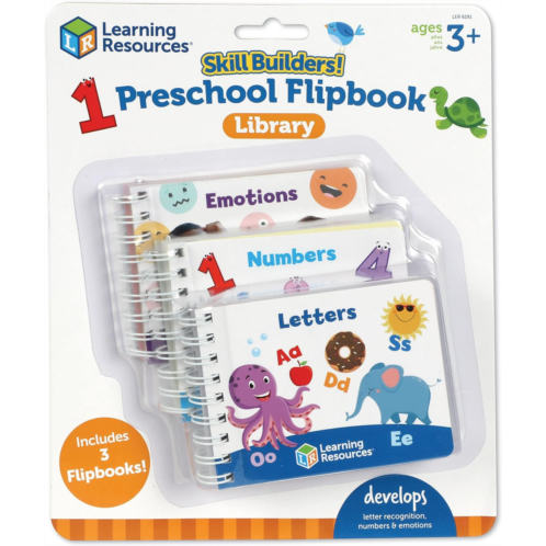 Learning Resources Skill Builders! Preschool Flipbooks -3 Pieces, Ages 3+, Preschool Learning Activities, ABC and Numbers for Toddlers, Activity Book