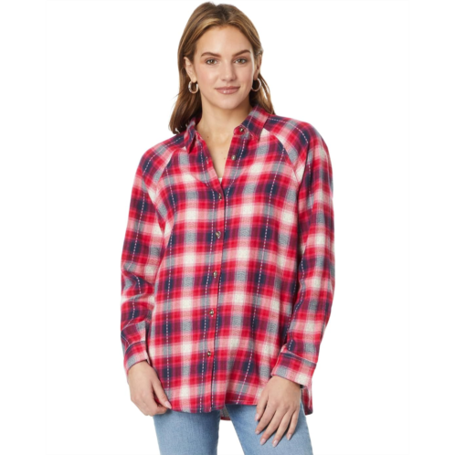 Womens Lucky Brand Oversized Plaid Tunic