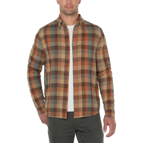 Mens Liverpool Los Angeles Flannel Shirt with Button Collar