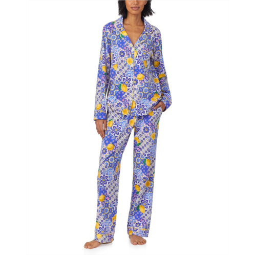 Womens Bedhead PJs Cotton Knit Long Sleeve Notch Collar Pj Set