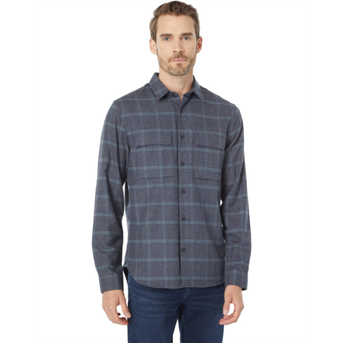 Mens Vince Houndstooth Windowpane Long Sleeve