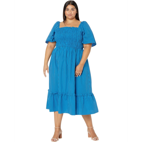 Draper James Plus Size Deana Smocked Dress in Canopy Stripe