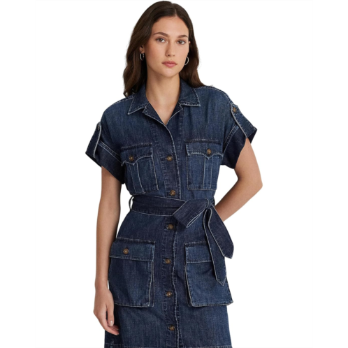 POLO RALPH LAUREN Petite Belted Denim Shirtdress