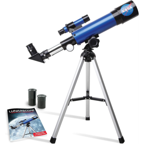 Discover with Dr. Cool NASA Lunar Telescope for Kids - 90x Magnification, Includes Two Eyepieces, Tabletop Tripod, and Finder Scope- Kids Telescope for Astronomy Beginners, Space Toys, NASA Gifts (Ama