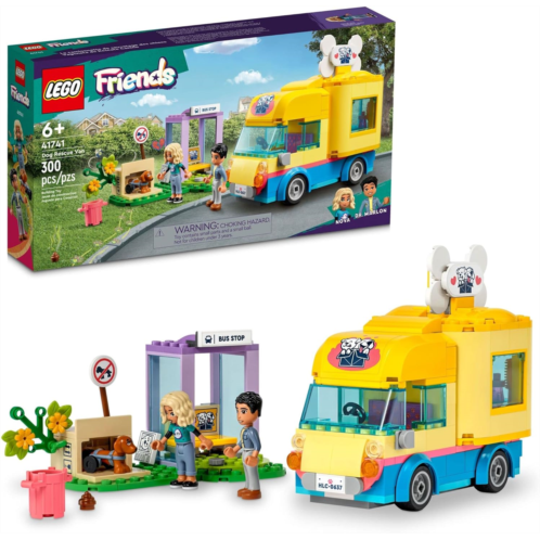 Lego Friends Dog Rescue Van Building Toy 41741 Mobile Rescue Center Pretend Play Set, Gift Idea for Animal-Loving Kids Girls Boys Age 6+ Featuring Nova and Dr. Marlon Mini-Dolls, D