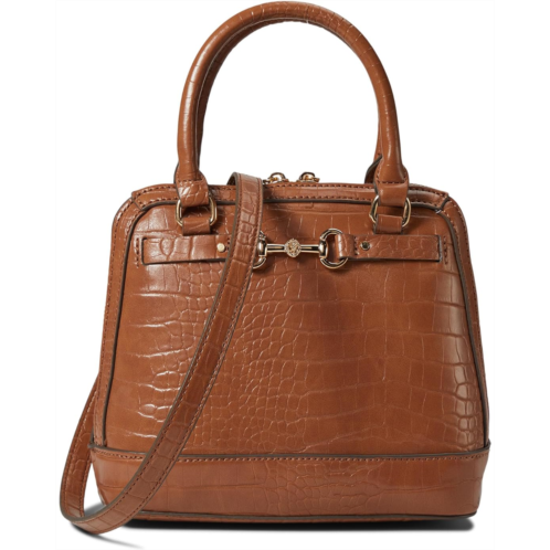 Anne Klein Mini Horsebit Top-Handle Satchel In Croco