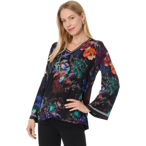Womens Johnny Was The Janie Favorite V-Neck Kimono Sleeve Tee