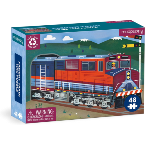 Galison Mudpuppy Freight Train 48 Piece Mini Puzzle