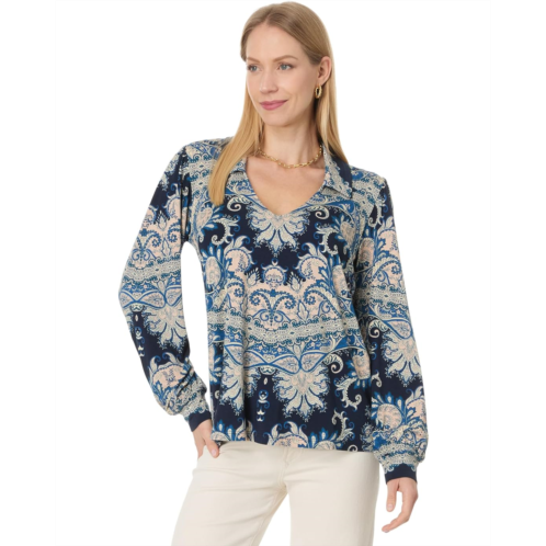 Womens Johnny Was The Janie Favorite Puff Sleeve Polo