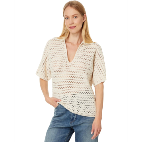 Womens Faherty Nusa Crochet Polo