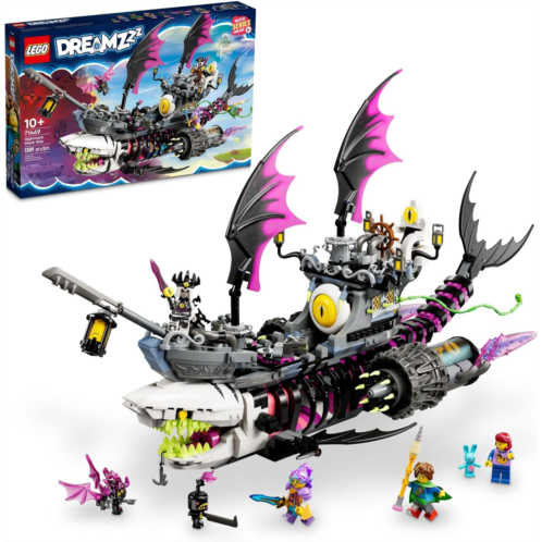 LEGO DREAMZzz Nightmare Shark Ship 71469, Construct The Building Toy Set as a Flying Pirate Ship or a Monster Truck, Includes 4 Minifigures, Shark Toy, Gift for Tweens and Kids Age