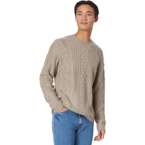 Lucky Brand Mixed Stitch Tweed Crew Neck Sweater