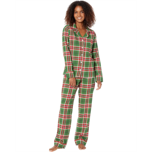 Womens Little Blue House by Hatley Country Christmas Plaid Flannel Pajama Set