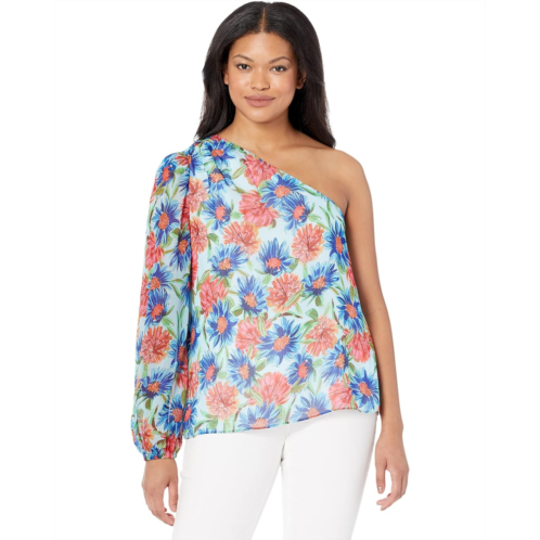 MILLY Emilia Painted Dahlia Print Top