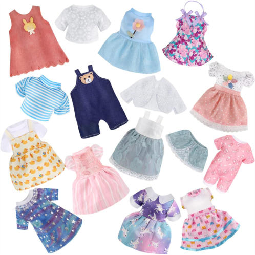 Digabi Girl Doll Clothes and Accessories 12 Sets Doll Clothes for 12 Inch Dolls Alive-Baby Doll Clothes Dress Pajamas Swimsuits Lovely Baby Doll Outfits Accessories for Christmas Birthday