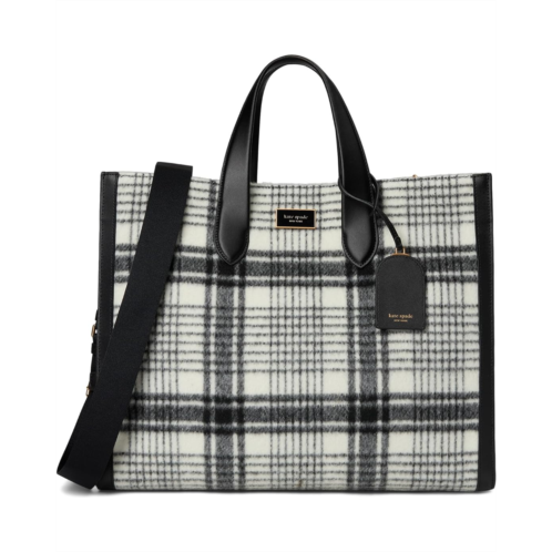 Kate Spade New York Manhattan Studio Plaid Fabric Large Tote